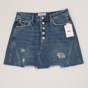 Free people Dark denim mini skirt size 30